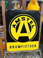 Amstel bromfietsen emaille reclamebord Langcat Bussum, Ophalen, Reclamebord, Gebruikt, X