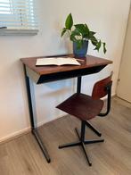 Vintage schooltafel/schoolbureau, Huis en Inrichting, Bureaus, Gebruikt, Ophalen