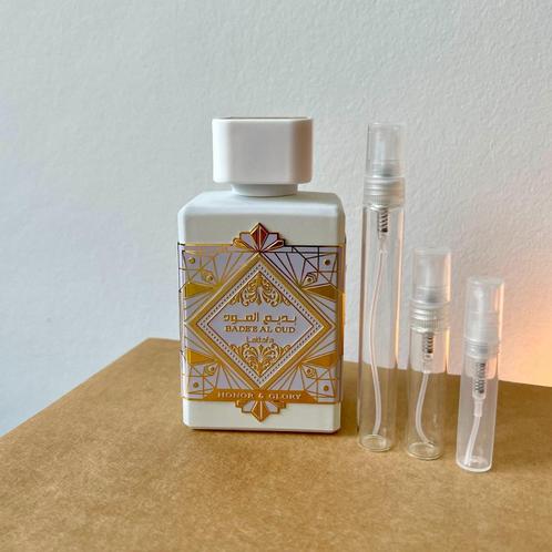 Lattafa Honor & Glory Sample - Snel Verzonden, Sieraden, Tassen en Uiterlijk, Uiterlijk | Parfum, Nieuw, Ophalen of Verzenden