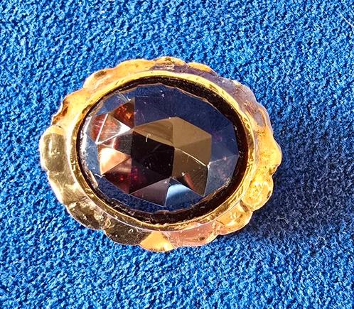 14 karaat gouden antieke broche met granaat, Sieraden, Tassen en Uiterlijk, Broches, Gebruikt, Goud, Goud, Ophalen of Verzenden