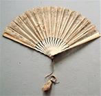 Antieke waaier victoriaans, kant, handgeschilderd, 1880, Antiek en Kunst, Antiek | Kleding en Accessoires, Ophalen of Verzenden