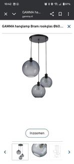 Hanglamp rookglas 3 bollen, Huis en Inrichting, Lampen | Hanglampen, Ophalen of Verzenden, Zo goed als nieuw