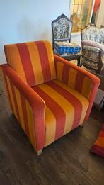 Retro gestreepte fauteuil - moet nu weg!, Ophalen, Gebruikt, Eenpersoons, 75 tot 100 cm