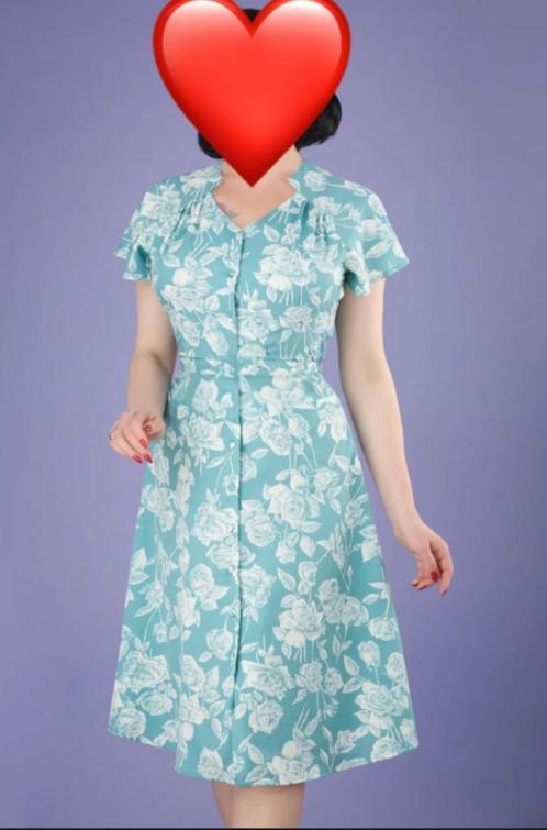 TOPVINTAGE TOP VINTAGE RETRO FEVER JURK ROZEN S 36, Kleding | Dames, Jurken, Zo goed als nieuw, Maat 36 (S), Onder de knie, Ophalen of Verzenden