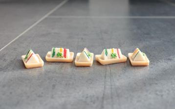 Schaal bord met boterhammen brood miniatuur 1:12 - 1st beschikbaar voor biedingen