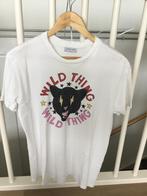 Loavies shirt top met panterkop tekst Wild Thing maat M, Maat 38/40 (M), Wit, Ophalen of Verzenden, Korte mouw