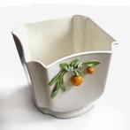 Grote vintage Italiaanse majolica plantenbak - 30x30x30 cm, Tuin en Terras, Bloempotten, Ophalen, Gebruikt, -, -