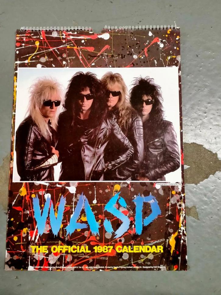 WASP W.A.S.P heavy metal 1987 vintage muziek kalender, Verzamelen, Muziek, Artiesten en Beroemdheden, Gebruikt, Ophalen of Verzenden