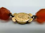 Carneolen ketting met gouden slot, 47 cm., Sieraden, Tassen en Uiterlijk, Antieke sieraden, Verzenden, Goud, Ketting, Met edelsteen