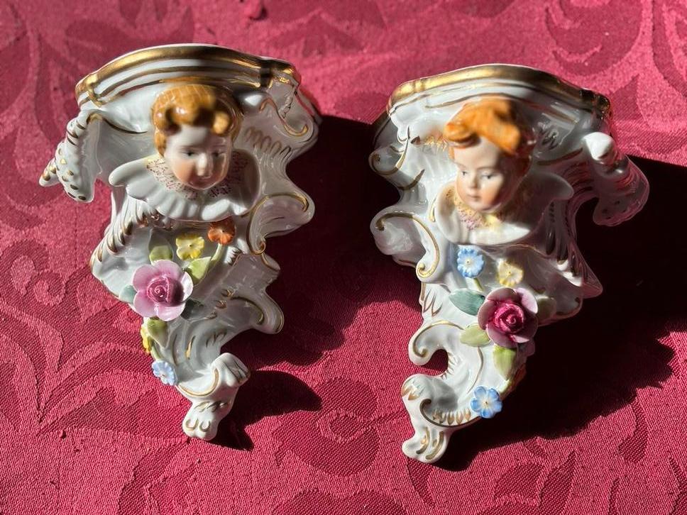 Saksisch  Porseleinen console met Bloemen, Antiek en Kunst, Antiek | Porselein, Ophalen of Verzenden