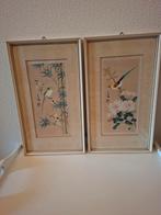 Twee Japanse Vogel Prenten in Lijst, Antiek en Kunst, Ophalen
