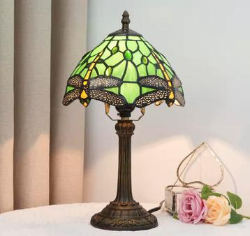Groene Libel Glas-in-Lood Tafellamp – €88,50! beschikbaar voor biedingen