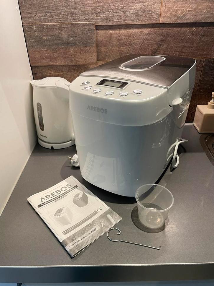 Arebos Broodbakmachine - Zo goed als nieuw!, Witgoed en Apparatuur, Broodbakmachines, Zo goed als nieuw, Met timer, 1200 tot 1600 gram deeg