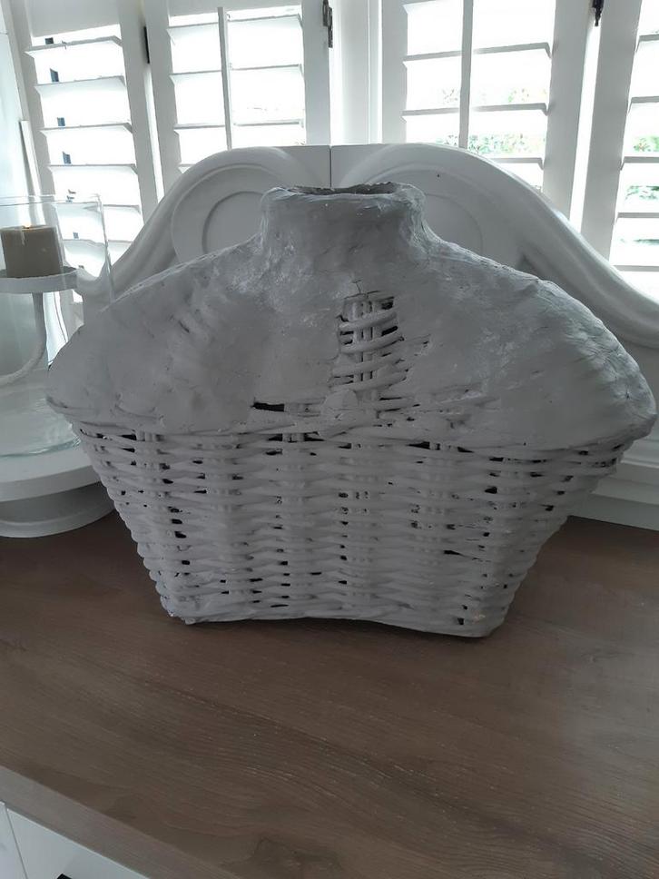 Landelijke Decoratie Leem Mand, Huis en Inrichting, Woonaccessoires | Schalen en Manden, Gebruikt, Rechthoekig, Ophalen