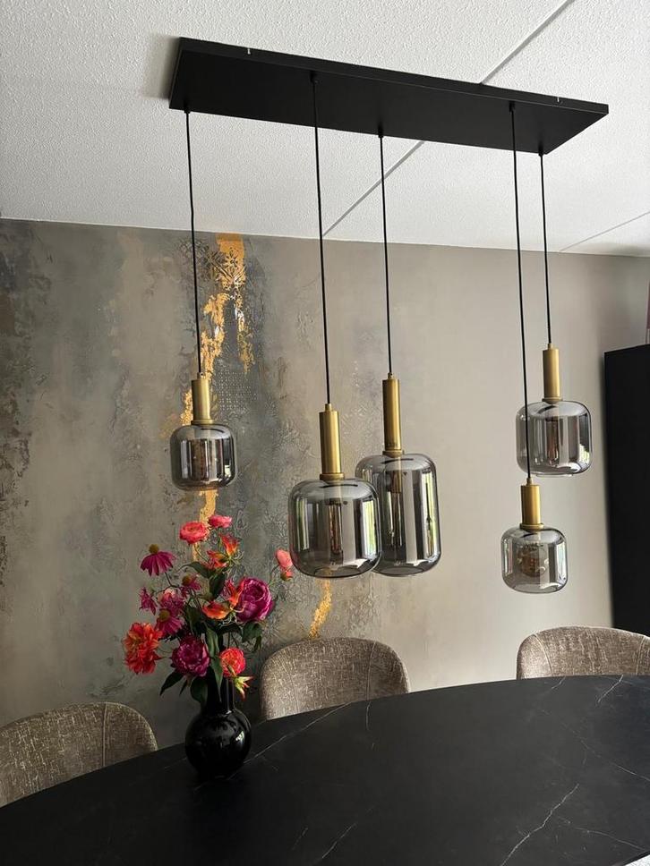 Lekar Hanglamp - Light & Living, Huis en Inrichting, Lampen | Hanglampen, Zo goed als nieuw, 75 cm of meer, Glas, Ophalen