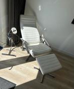Nova Styl Collections leer relaxfauteuil met voetenbank wit, Huis en Inrichting, Ophalen, Modern design, Gebruikt, Wit