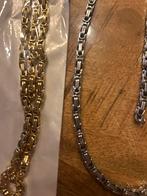 Stainless steel heren ketting met bijpassende armbamd, Sieraden, Tassen en Uiterlijk, Kettingen, Verzenden, Nieuw, Zilver, Overige materialen