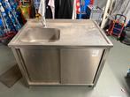 RVS Spoelbak met Onderkast - Horeca H196xB70xD121, Ophalen, Gebruikt