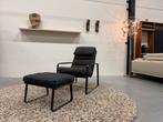 Nieuw Leolux Indra Fauteuil met Poef Blauw Design stoel Stof, Huis en Inrichting, Fauteuils, Leolux, Nieuw, 75 tot 100 cm, Ophalen of Verzenden