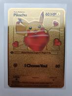 Pikachu I Choose You! Hart hartje Metal Card, Pokemon Valent, Ophalen of Verzenden, Nieuw