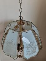 Vintage Hollywood Regency hanglamp, Ophalen, Gebruikt, Glas, Hollywood Regency