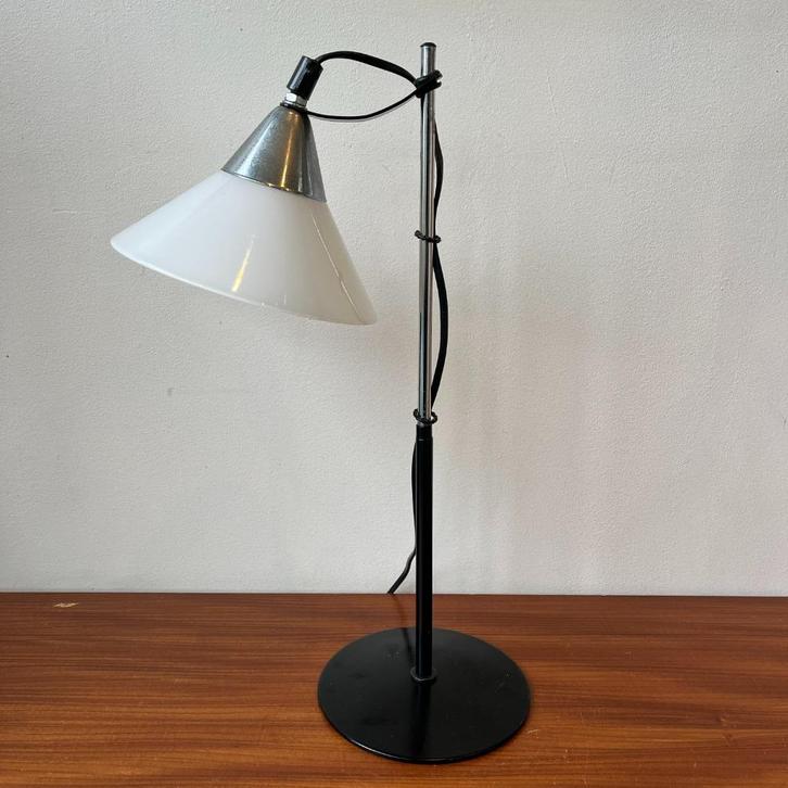 OPRUIMING Jaren 70 80 verstelbare design lamp chroom glas, Huis en Inrichting, Lampen | Tafellampen, Zo goed als nieuw, Minder dan 50 cm