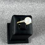 Gouden Ring | 18k* | 3,15g | parel+briljant | 15,5 | 371482, Gebruikt, Ophalen of Verzenden, Kleiner dan 17, Dame