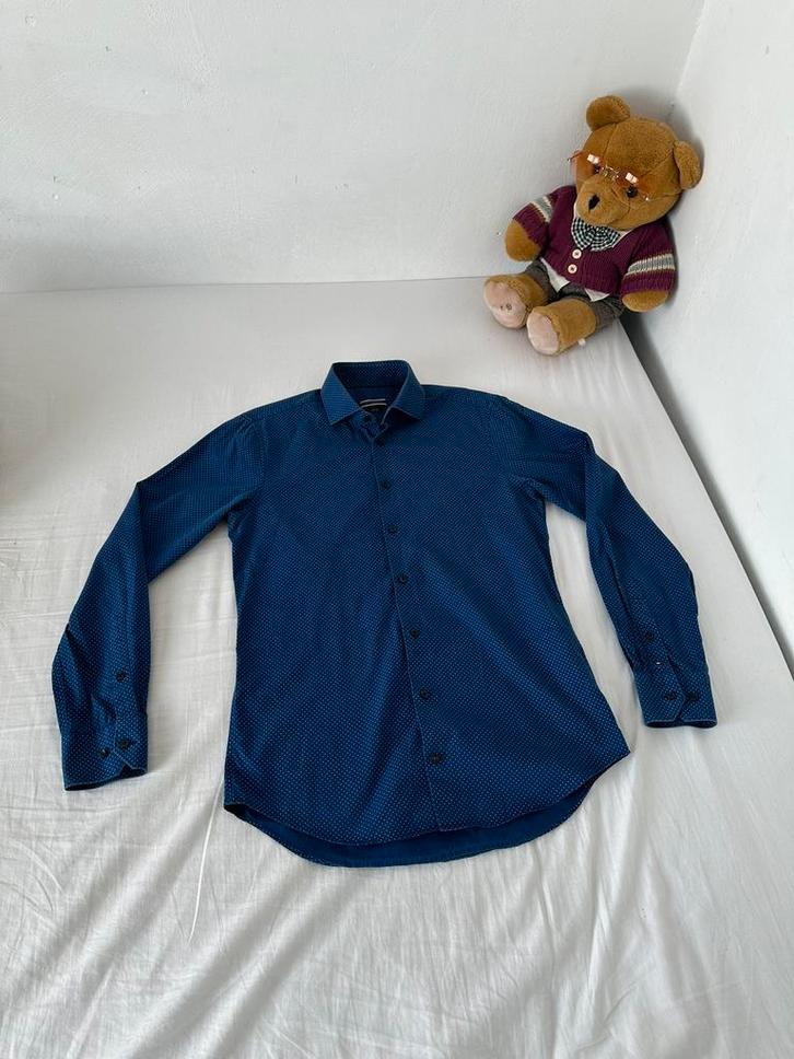 Tommy Hilfiger Tailored overhemd, Kleding | Heren, Overhemden, Zo goed als nieuw, Halswijdte 38 (S) of kleiner, Blauw, Ophalen of Verzenden