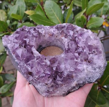 Amethist cluster Waxinehouder edelsteen natuursteen mineraal beschikbaar voor biedingen