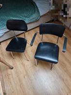 Set van twee vintage buisframe stoelen. Tubax, Huis en Inrichting, Ophalen, Gebruikt, Zwart, Twee