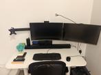 3x Samsung - Curved Monitor - 27 inch + Monitorarm, 3 tot 5 ms, VA, Full HD, VGA