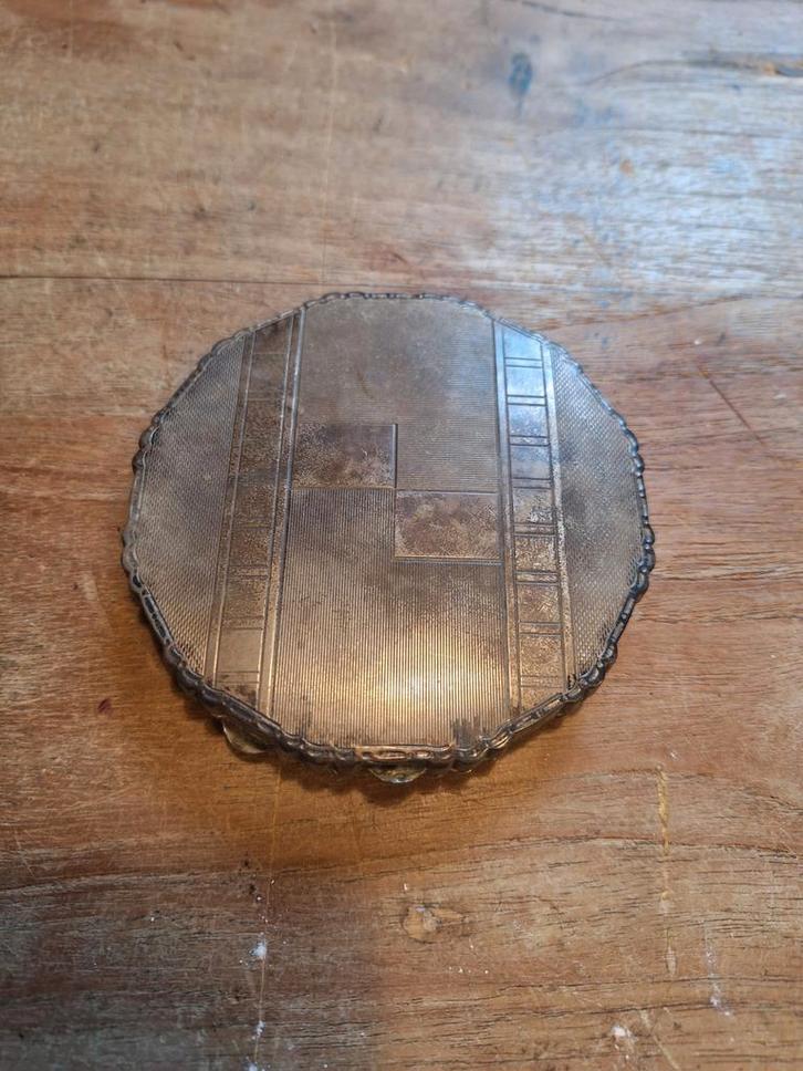 Tsjechische zilveren poederdoos jaren '30, Antiek en Kunst, Antiek | Goud en Zilver, Zilver, Ophalen of Verzenden