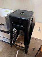 2 barkrukken zwart metaal, Huis en Inrichting, Barkrukken, Ophalen, 60 tot 90 cm, Zo goed als nieuw, Metaal