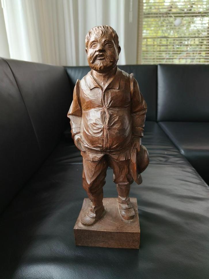 Houten beeldje man – 33 cm, Verzamelen, Beelden en Beeldjes, Gebruikt, Dier, Ophalen of Verzenden