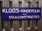 emaille reclame bord Kloos staalconstructies Kinderdijk, Ophalen of Verzenden, Gebruikt, Reclamebord