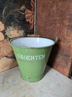 Reseda groen emaille groenten emmer, Ophalen of Verzenden