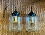 2 x hanglamp, vintage / retro/ industrieel, Huis en Inrichting, Lampen | Hanglampen, Ophalen of Verzenden, Zo goed als nieuw, Glas