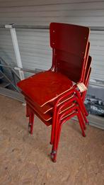 4 nieuw horeca vintage school kantine stoelen stapelbaar set, Huis en Inrichting, Ophalen of Verzenden, Nieuw, Metaal, Vijf, Zes of meer stoelen