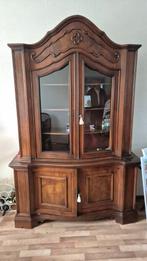 Antieke kast walnoten vitrinekast / boekenkast – ca. 1938, Ophalen, Gebruikt, 100 tot 150 cm, Met deur(en)