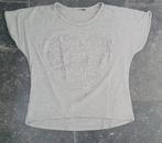 Shirt korte mouw glitter hart maat 158 - 164, grijs, Coolcat, Meisje, Coolcat, Ophalen of Verzenden, Zo goed als nieuw