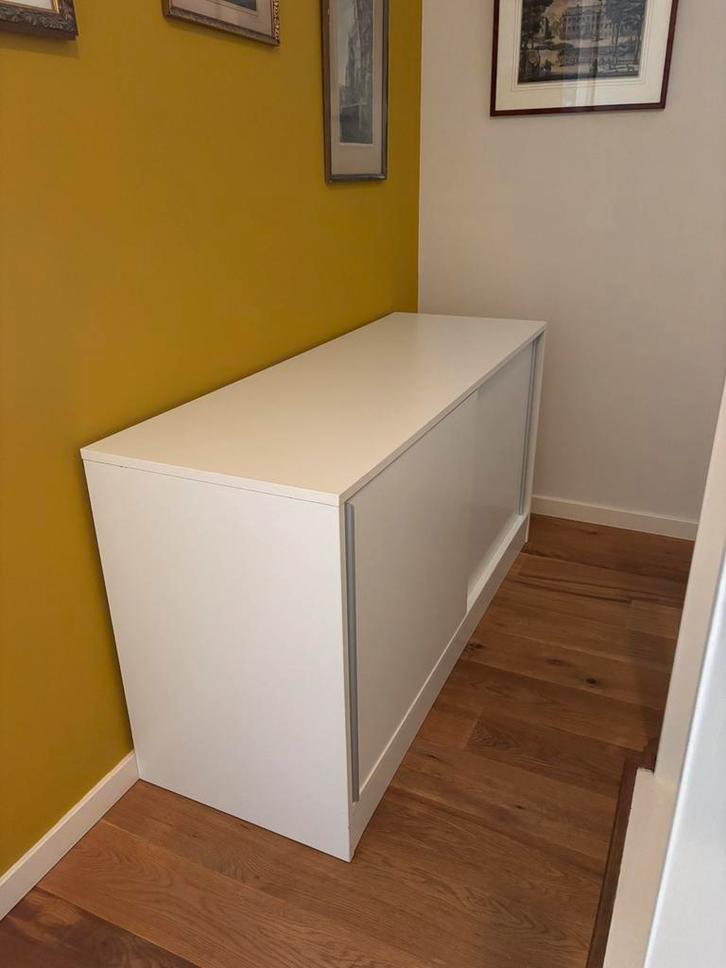 Witte Ikea kast met schuifdeuren, 50x75x140, Huis en Inrichting, Kasten | Roldeurkasten en Archiefkasten, Gebruikt, Minder dan 100 cm
