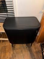 Mat zwart Brabantia prullenbak, 40 liter of meer, Ophalen, Gebruikt, Minder dan 50 cm