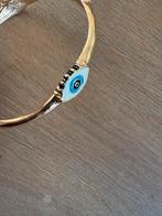 Goudkleurige Armband met Turks Oog, Sieraden, Tassen en Uiterlijk, Ophalen of Verzenden, Nieuw, Goud, Staal