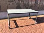 2x stijgerhout/buizen & glazen blad (eet)tafel a 160x80, 50 tot 100 cm, 150 tot 200 cm, Rechthoekig, Vier personen