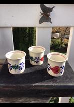 3 Eierdopjes boerenbont, Brabants bont v. Royal Boch Belgium, Antiek en Kunst, Antiek | Keramiek en Aardewerk, Ophalen of Verzenden