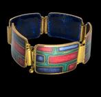 Modernistische kleurrijke Emaille Armband ( Wilhelm Leyser ), Sieraden, Tassen en Uiterlijk, Antieke sieraden, Verzenden, Overige materialen