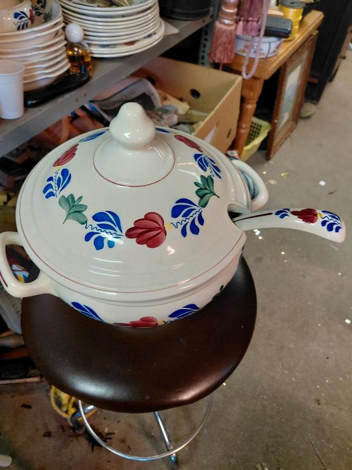 Boerenbont Soepterrine met Lepel, Antiek en Kunst, Antiek | Keramiek en Aardewerk, Ophalen of Verzenden