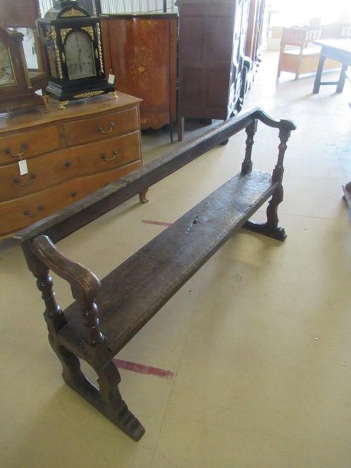 Oer 11584 ANTIEKE eikenhouten Franse kerkbank, Antiek en Kunst, Antiek | Meubels | Stoelen en Banken, Ophalen