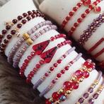 Nieuwe collectie bordeaux - rode - mauve armbandjes, Ophalen of Verzenden, Nieuw, Rood, Goud