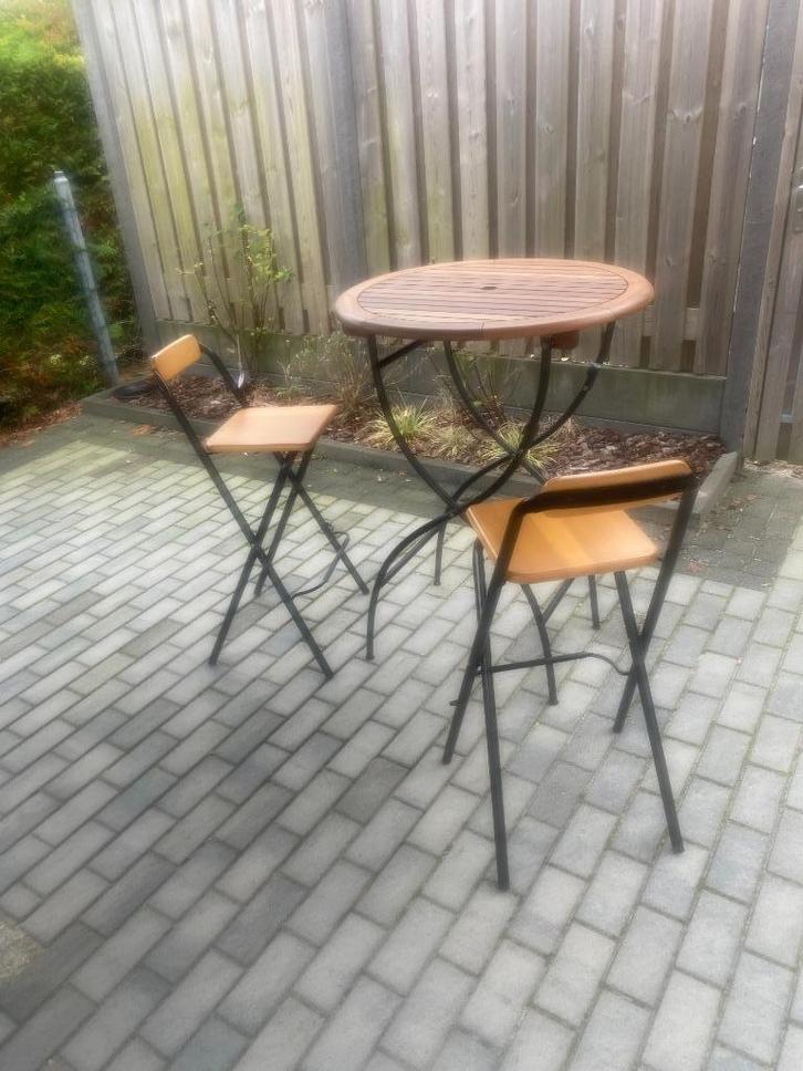 STATAFEL met twee KRUKKEN, Huis en Inrichting, Tafels | Statafels, Zo goed als nieuw, Ophalen